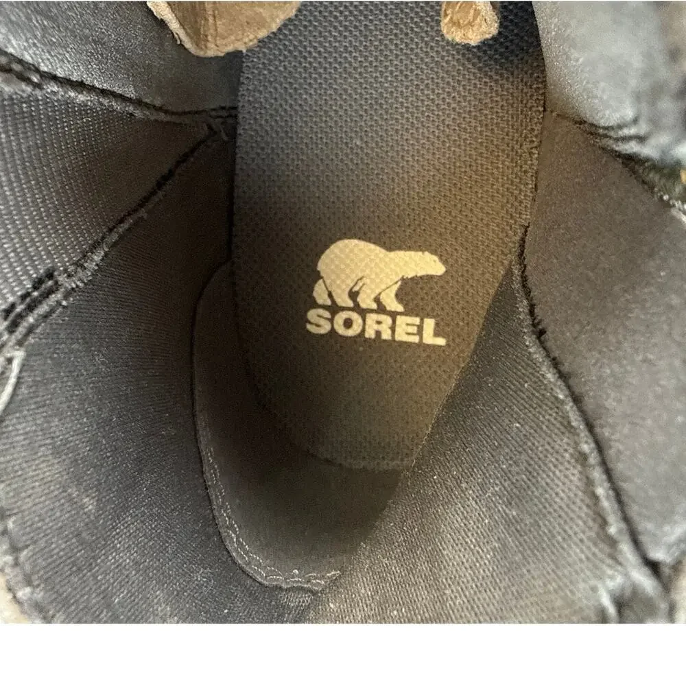Sorel Evie Zip Bootie‎ Wedge Womens 8 Waterproof Grey Leather Quarry Sea Salt